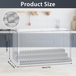 HOTUT Mini Figures Showcase, Acrylic Building Block Display Box with 3 Levels, Mini Figures Display Case, Dustproof Protective Display Case for Building Block Models, Action Figures, Collectibles