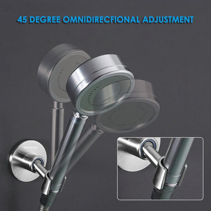 simpletome Shower Head Holder Adhesive Adjustable Bracket Wall Mount SUS304