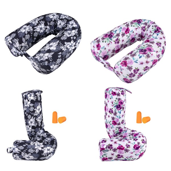 2 Pack Travel Pillow Twist Memory Foam Neck Support Adjustable