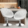 KOTEK Swivel Vanity Chair, Height Adjustable Swivel Accent Chair w/Chrome