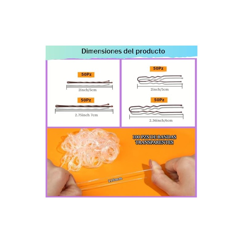 100 Horquillas para Cabello, 100 Pasadores para de 2 Pulgadas,