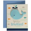 Creative Converting 324427 Blue Baby Whale Foldover Invitation