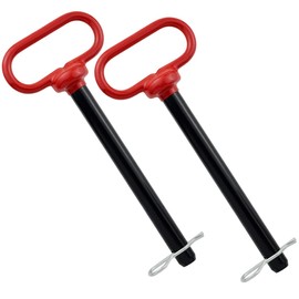 Jamiikury 2Pcs Trailer Hitch Pin, 5/8 x 6 Inch Tractor Hitch Pin with R-Clip Pin for Lawn Mower, Tractor, Trailer (Red)