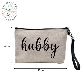Tasche aus Leinen – Hubby Kalligraphie Le Bräutigam Hochzeit Verlobte – Kosmetiktasche aus Segeltuch in Leinenoptik – Geldbörse – 15 x 10 cm, leinen, 23.5 x 15 cm, Kosmetiktasche