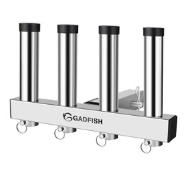 Stainless Steel Hitch Fishing Rod Holder, GADFISH Hitch Mount Rod Holder, 4 Link Tube for 2" Hitch Receivers with Quick Release Pin,Truck Adjustment Fishing Rod Rack, Fishing Pole Holder