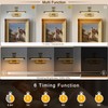 yumcrelect Battery Operated Picture Light with Remote,Wireless Gallery Lights Brass