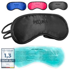 Feluna Premium Sleeping Mask with Cooling Pad Can Also Be Used as eye mask, Sleeping Mask with Adjustable Elastic Strap And Silk Touch