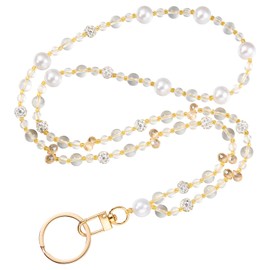 Ornaland Teacher Lanyard Beaded Lanyards for id Badges for Women Nurse Student Office Leisure or As a Gift(Clear)