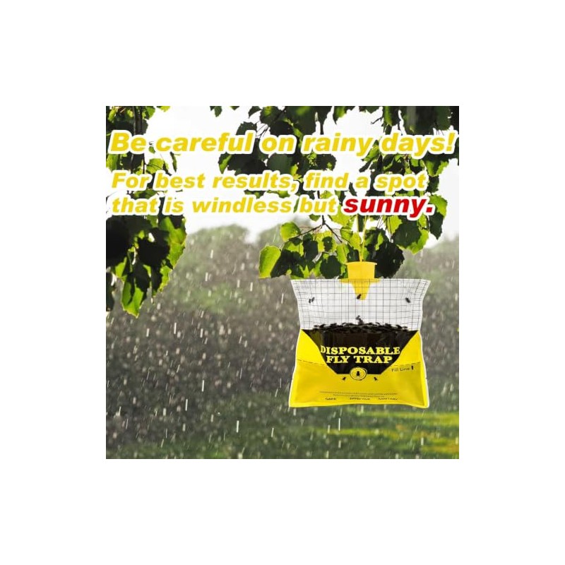 Glovv Outdoor Fly Traps - 6 Pack Disposable Bug Catchers