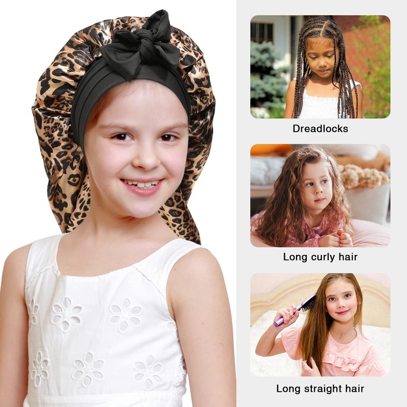 Kids Long Hair Bonnet for Sleeping - Double Layer Girls