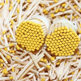 River Birch Pineapple Yellow Tip Decorative Matches | 400+ Small Premium Wooden Safety Matches | Replacement Refill Matchsticks | Home Decor