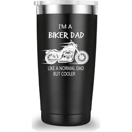 I'm a Biker Dad Father's Day Tumbler 20oz - Bottled Aesthetic Portable Drinkware Flasks Stainless Steel Insulation Mug Stylish Washable Beverage Cup