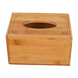 IWOWHERO 1 PC Tissue Box Holder Rectangular Napkin Case for Simple Storage Practical Tissue Organizer for Home Office Stylish Bamboo Design