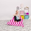 Posh Stuffable Bean Bag Chair, 200L-Large, Canvas Stripes Pink and