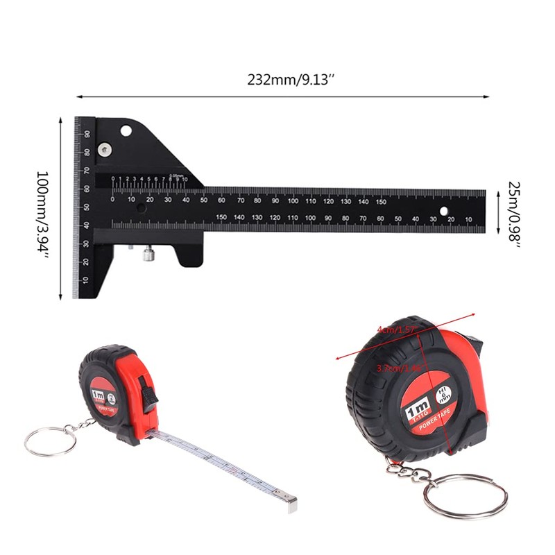 Manyao Woodworking Ruler, T-Ruler, Marking Ruler, Carpenter, Angle Ruler, Marking