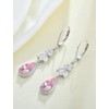 PYNZY 925 Sterling Silver Teardrop Dangle Wedding Earrings for Women，Birthstone
