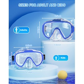 Norabidea Swim Goggles Adult Kids, Anti Fog Swimming Goggles with Nose Cover ,No Leaking Clear Snorkel Dive Mask 180 Wide View Men Women Youth Boys Girls