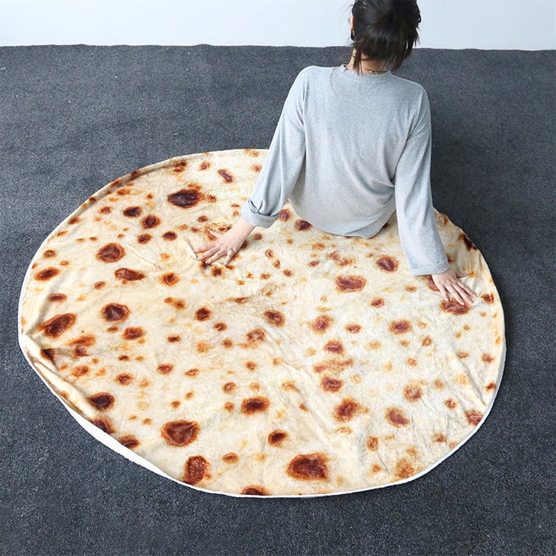 Burritos Tortilla Blanket Giant Round Beach Blanket Soft Comfortable Novelty