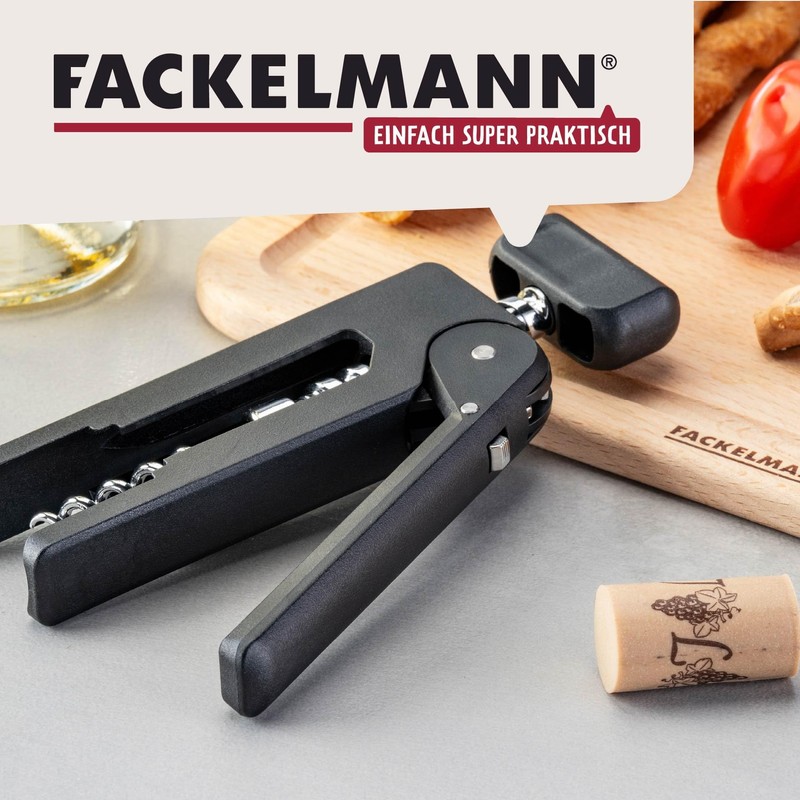 Fackelmann Corkscrew, 193 mm, ergonomic handle, innovative mechanism, suitable for