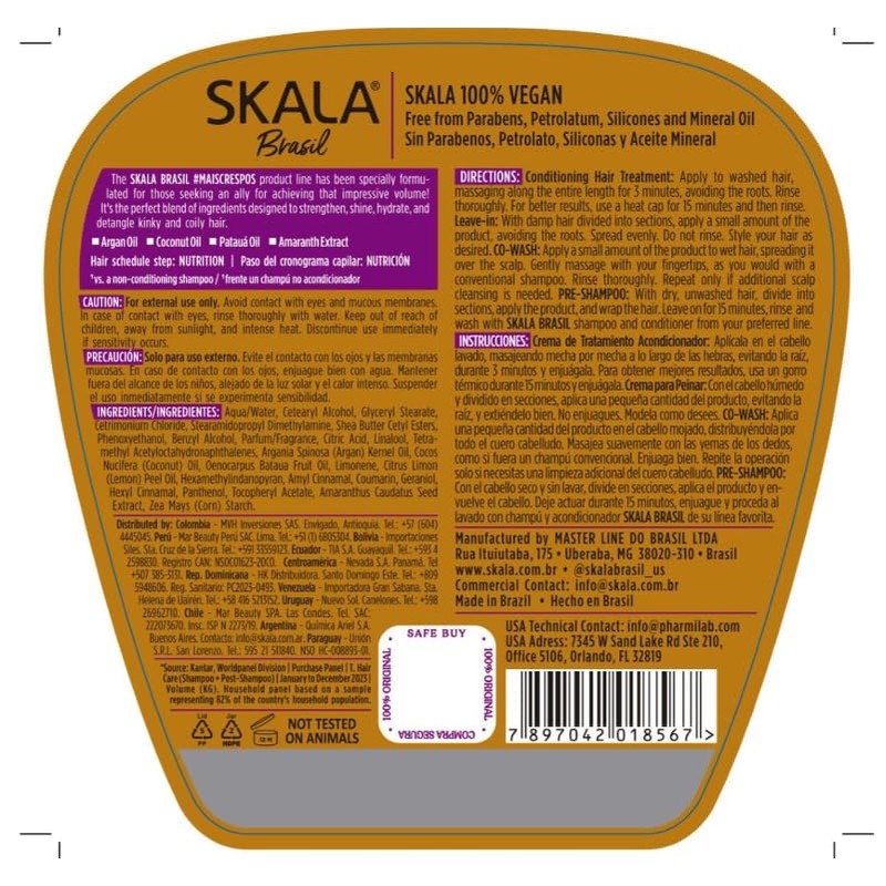 SKALA Mais Cachos, Crespos, and Maracuja 2-in-1 Cream (3-Pack Bundle)