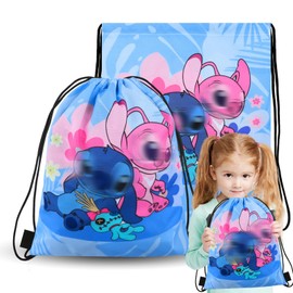 Heartsking Drawstring Bag, Party Bag Fillers PE Bags for Girls Boys Swimming Drawstring Gift School Supplies Stationery Sports Gymnastics or Trainers Travel Gym Fitness for Kids Blue 2