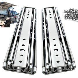 VAGUDE Heavy Duty Drawer Slides 12 14 16 18 20 22 24 26 28 30 32 34 36 40 44 48 52 56 60 Inch 500 Lbs Side Mount Full Extension Ball Bearing Rails Rail Tool Box Runner -W:76mm, 14 Inch