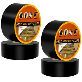 Joist Tape for Decking 4 Inch x 50 Feet 4 Pack, Weatherproof Butyl Sealant Deck Joist Tape，Protects The Top of The Joist, Beam, and Wood