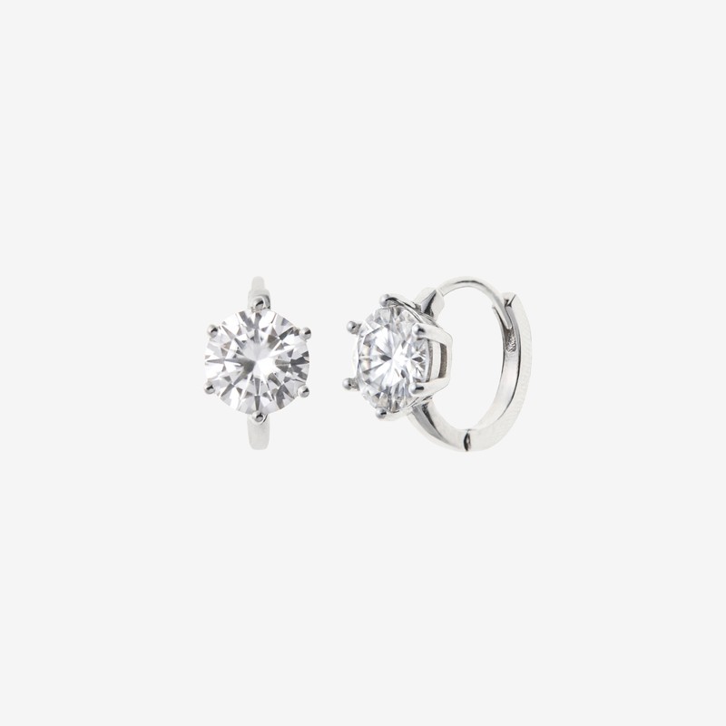 Gold & Deer G-DIA Moissanite 5-part one-touch earrings 1 carat