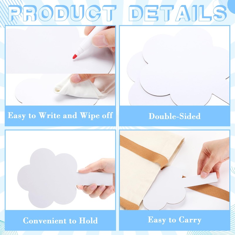 Seajan 50 Pieces Dry Erase Answer Paddles Auction Paddles with