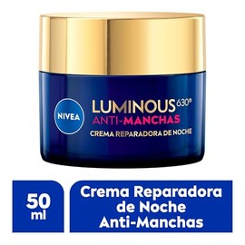 NIVEA Luminous630 Anti-Manchas Crema Reparadora de Noche (50 ml) - Enriquecida con Ácido Hialurónico para una Piel Luminosa sin Manchas por Edad, Solares ni Hormonales