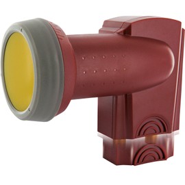 Schwaiger 714371 Digital Premium Quad LNB (Charcoal) for Two Participants with Sun Protect and Pull-Out Weather Protection, Gold-Plated Connectors for the Highest Quality (Full HD, 3D, Ultra HD / 4K)