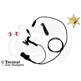 Tactical Ear Gadgets Quick Release Police Earpiece Coyote Lapel Mic Motorola XPR6380 XPR6350 XPR6550