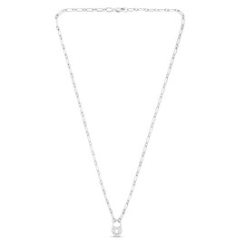 JewelStop Sterling Silver Polished Finish Pad Lock Necklace With Lobster Clasp - 18"