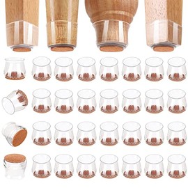 24Pack Small Silicone Chair Leg Floor Protectors, Chair Leg Protectors for Hardwood Floors, Thicken Rubber Chair Feet Caps Covers Pads, Protect Furniture Wood Floors from Scratching and Reduce Noise