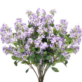 Thiccywoov 10 Pcs 30" Artificial Lilac Flowers Fake Delphinium Antirrhinum Stem Flower Silk Purple Artificial Flower Branch Real Touch Floral Arrangement for Vase Centerpieces Wedding Bouquet Home