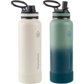 Thermoflask 40 oz Stainless Steel Insulated Bottles 2 Pk Off White/Glade Green