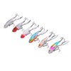 6pcs 5cm Metal Artificial Vib Fishing Lure Streamlined Design 3D