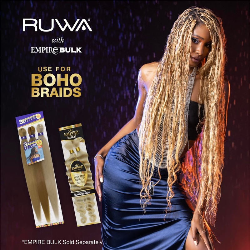 Sensationnel Ruwa prestretched braiding hair - 3x 36 inch water