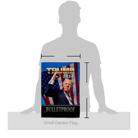 Ornament Collection Bulletproof Trump Flag Eagle Pole Kit Garden Wall Home Patio Poster 2024 Rally Shooting President 47 MAGA Yard Sign Outdoor Patriotic Decoration, Republican Gifts Made in USA