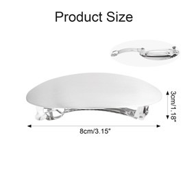 Husalsea Wide Oval Hair Clip Silver, Pack of 2 Large French Hair Clips for Women, Elegant Hair Clip Silver for Everyday and Special Occasions