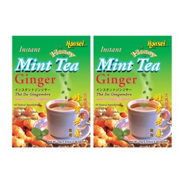 Honsei Instant Ginger Honey and Ginger Mint Tea Set, 20 Sachets Each Flavor Total 40 Sachets (Ginger Mint Tea - 2 Pack)