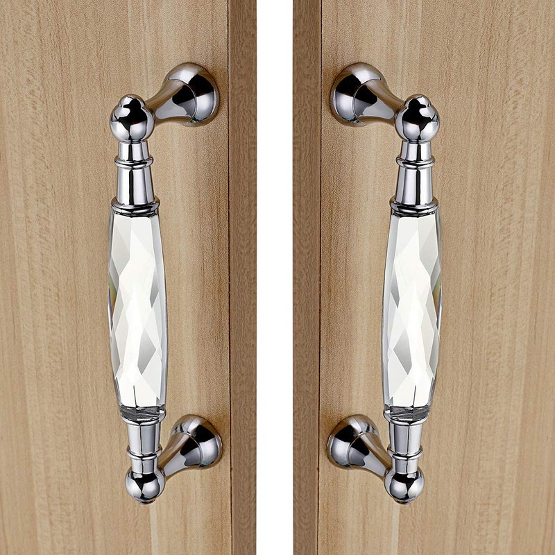 IGNPION 2pcs Crystal Drawer Handles Drawer Wardrobe Kitchen Door Knob