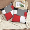Abucaky Pillowcase Set of 2 Red White Black Grey Geometry