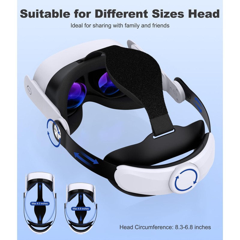 Adjustable Head Strap for Meta Quest 3S/Quest 3/Quest 2, Lightweight