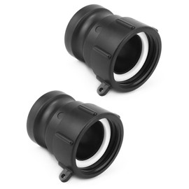 QWORK Poly Cam Lock Fittings, 2 Pack 2" Part A Cam Groove Hose Fitting, 2" Male Adapter x 2" Female Thread, IBC Tote Valve, IBC Tote Fittings, Black