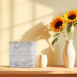 Floral Baby Girl Nursery Wooden Box Signs - Wildflower Nursery Desk Decor For Women,Inspirational Wall Decor For Girl,Wildflower Baby Decorations,Nursery Shelf Decor,Baby Girls Gifts,5x5 Inches