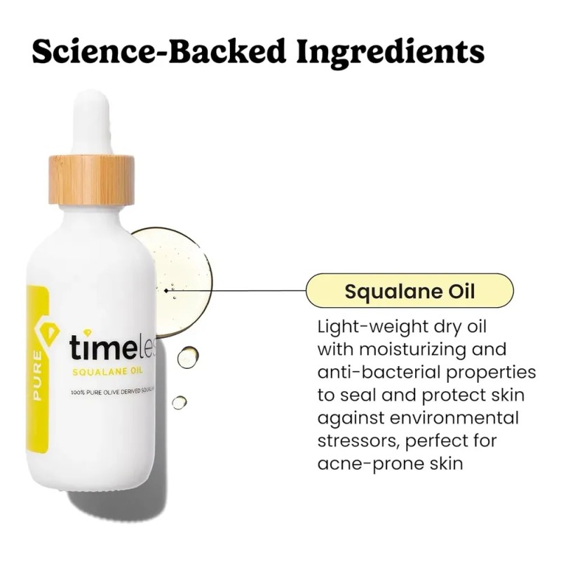 Aceite Escualano 100 Puro Timeless Hidratante Facial 60ml