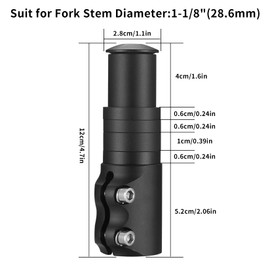 XxinXrong Bicycle Stem Riser, Bicycle Fork Stem Extender, Height Adapter Bicycle Handlebar Riser, Aluminium Alloy Bicycle Handlebar Stem Extender Adapter for 28.6 mm 1-1/8 Inch Mountain Bike Road Bike
