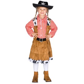 tectake dressforfun Girls' Cowgirl Costume, Traditional Costume Including Wonderful Belt (8-10 Years, No. 300546)