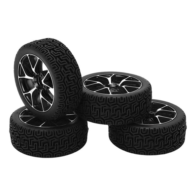 4Pcs Rubber Tires Aluminum Alloy Exquisite Simple Installation Tyres for